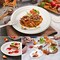 250 Pieces Compostable Paper Plates Disposable Plates Heavy-Duty Paper Plates Biodegradable White Plates for Party Sugarcane Plates Cornstarch Forks Knives Spoons for 50 Guests